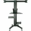 TygerClaw LCD8507 Mobile PC Cart with Triple Monitor Mounts, Black