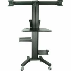 TygerClaw LCD8507 Mobile PC Cart with Triple Monitor Mounts, Black