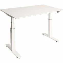 Seville Classics AIRLIFT™ S3 Electric Height Adjust Desk - 54"W x 28"D x 25.6"-51.4"H - White with White Frame -Outlet Desks & Workstations Store ID5 OFFK65823 01