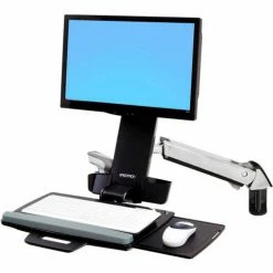 Ergotron® 45-271-026 StyleView® Sit-Stand Combo System, Polished Aluminum -Outlet Desks & Workstations Store IM0 45 271 026