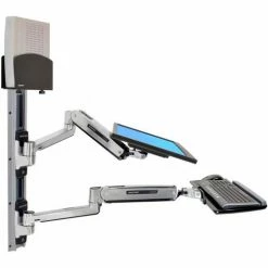 Ergotron® 45-359-026 LX Sit-Stand Wall Mount System with Small CPU Holder -Outlet Desks & Workstations Store IM0 45 359 026