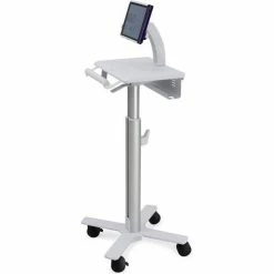 Ergotron® StyleView® SV10 Non-Powered Tablet Cart, White/Aluminum -Outlet Desks & Workstations Store IM0 SV10 1400 0