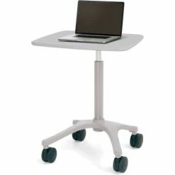 Ergotron® Zido® 22"W Adjustable-Height Laptop Cart, Cool Gray -Outlet Desks & Workstations Store IM0 ZAL22CG CG4