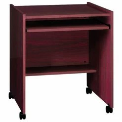 Ironwood Computer Stand, 27-1/2"W x 23-7/8"D x 30-1/8"H, Mahogany