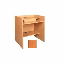 Ironwood 36" x 39" Patron Access Station - 36"W x 30"D x 46-1/8"H Oiled Cherry