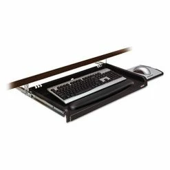 3M™ KD45 Under Desk Keyboard Drawer with Leatherette Gel Wrist Rest and Mouse Pad -Outlet Desks & Workstations Store KD45 2