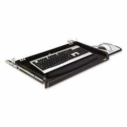 3M™ KD45 Under Desk Keyboard Drawer with Leatherette Gel Wrist Rest and Mouse Pad