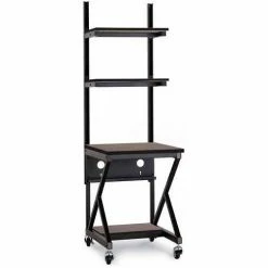 Kendall Howard™ 24" Performance 100 Series LAN Station with Half Bottom Shelf, African Mahogany