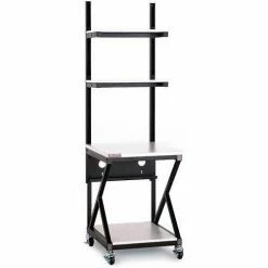 Kendall Howard™ 24" Performance 200 Series LAN Station with Full Bottom Shelf, Folkstone Gray -Outlet Desks & Workstations Store KHL 5000 3 200 24