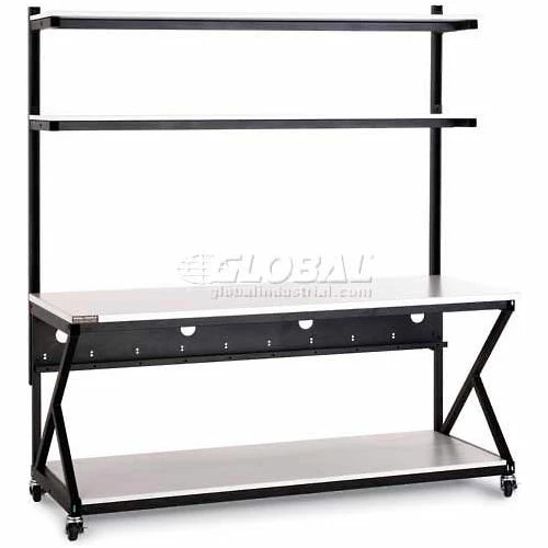 Kendall Howard 72" Performance 200 Series LAN Station with Full Bottom Shelf, Folkstone Gray 7 Kendall Howard 72" Performance 200 Series LAN Station with Full Bottom Shelf, Folkstone Gray - Image 7