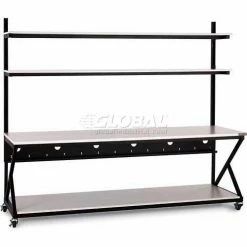 Kendall Howard 96" Performance 200 Series LAN Station with Full Bottom Shelf, Folkstone Gray 13 Kendall Howard 96" Performance 200 Series LAN Station with Full Bottom Shelf, Folkstone Gray -Outlet Desks & Workstations Store KHL 5000 3 200 96