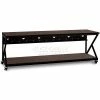 Kendall Howard 96" Performance 300 Series LAN Station with Full Bottom Shelf, African Mahogany
