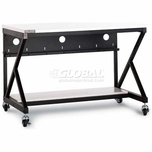 Kendall Howard 48" Performance 400 Series LAN Station with Half Bottom Shelf, Folkstone Gray 5 Kendall Howard 48" Performance 400 Series LAN Station with Half Bottom Shelf, Folkstone Gray - Image 5