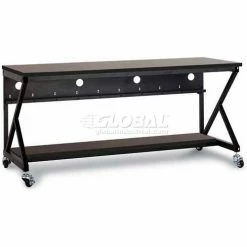 Kendall Howard™ 72" Performance 400 Series LAN Station with Half Bottom Shelf, African Mahogany