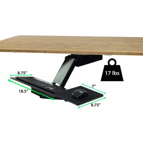 Uncaged Ergonomics KT2-B Adjustable Standing Desk Keyboard Tray, Black 8 Uncaged Ergonomics KT2-B Adjustable Standing Desk Keyboard Tray, Black - Image 8