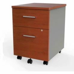 Linea Italia® Mobile Pedestal File - Box/File Drawer - Cherry / Gray -Outlet Desks & Workstations Store LI9 ZUC106