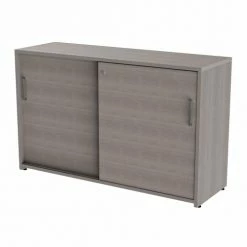 Linea Italia Sliding Door Credenza, Locking Storage Cabinet, 47"W x 15"D x 28"H, Ash 21 Linea Italia Sliding Door Credenza, Locking Storage Cabinet, 47"W x 15"D x 28"H, Ash -Outlet Desks & Workstations Store LI9 ZUD135