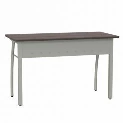 Linea Italia Trento Rectangular Office Desk, 47"W x 24"D x 30"H, Mocha/Gray -Outlet Desks & Workstations Store LI9 ZUT733