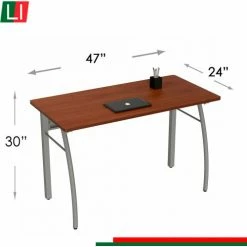 Linea Italia Trento Office Desk, Computer Table, 47"W x 24"D x 30"H, Cherry -Outlet Desks & Workstations Store LIT ZUC733 10