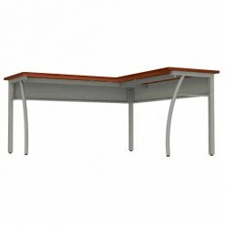 Linea Italia Trento L-Shaped Desk, Corner Desk, 60"W x 60"D x 30"H, Cherry -Outlet Desks & Workstations Store LIT ZUC737 04