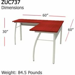 Linea Italia Trento L-Shaped Desk, Corner Desk, 60"W x 60"D x 30"H, Cherry -Outlet Desks & Workstations Store LIT ZUC737 10