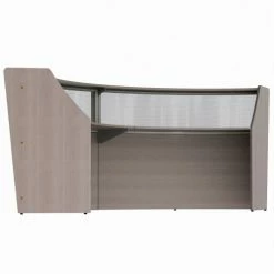 Linea Italia Curved Modern Reception Desk with Counter, 2 Units, 124"W x 49"D x 46"H, Ash -Outlet Desks & Workstations Store LIT ZUD316 04