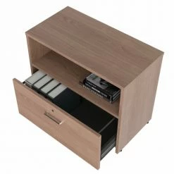 Linea Italia Urban Storage Credenza with Locking Drawer, 30"W x 16"D x 24"H, Natural Walnut -Outlet Desks & Workstations Store LIT ZUNI603 19