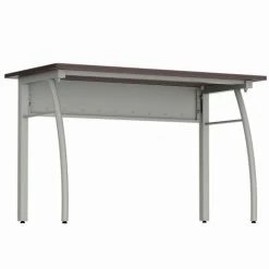 Linea Italia Trento Rectangular Office Desk, 47"W x 24"D x 30"H, Mocha/Gray -Outlet Desks & Workstations Store LIT ZUT733 07