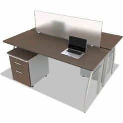 Linea Italia® Rectangular Desk - 59-1/8"W x 23-5/8"D - Mocha - Trento Series 7 Linea Italia® Rectangular Desk - 59-1/8"W x 23-5/8"D - Mocha - Trento Series -Outlet Desks & Workstations Store LITTR742MOC 03