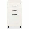 Lorell® 19" SOHO 3-Drawer Mobile Pedestal File Cabinet - White