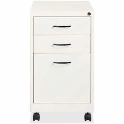 Lorell® 19" SOHO 3-Drawer Mobile Pedestal File Cabinet - White