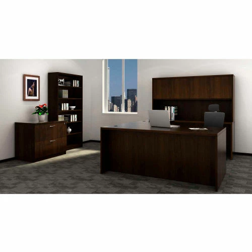 Lorell® Lateral File Cabinet - 35.5" x 22" x 30" - Mahogany - Chateau Series 2 Lorell® Lateral File Cabinet - 35.5" x 22" x 30" - Mahogany - Chateau Series - Image 2