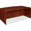 Lorell® Bow Front Desk Shel - 72"W x 36"D x 29-1/2"H - Mahogany - Essentials Series