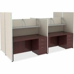 Lorell® Bow Front Desk Shel - 72"W x 36"D x 29-1/2"H - Mahogany - Essentials Series -Outlet Desks & Workstations Store LLR69370 8