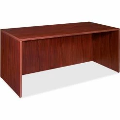 Lorell® Rectangular Desk Shell - 66"W x 30"D x 29-1/2"H - Mahogany - Essentials Series