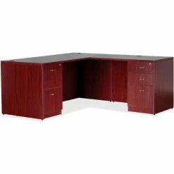 Lorell® Rectangular Desk Shell - 66"W x 30"D x 29-1/2"H - Mahogany - Essentials Series -Outlet Desks & Workstations Store LLR69372 12