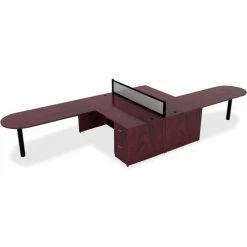 Lorell® Rectangular Desk Shell - 66"W x 30"D x 29-1/2"H - Mahogany - Essentials Series -Outlet Desks & Workstations Store LLR69372 3