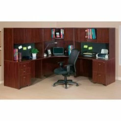 Lorell® Mobile Pedestal - 16"W x 22"D x 28-1/4"H - Mahogany - Essentials Series -Outlet Desks & Workstations Store LLR69395 2