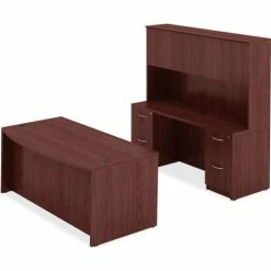 Lorell® Mobile Pedestal - 16"W x 22"D x 28-1/4"H - Mahogany - Essentials Series -Outlet Desks & Workstations Store LLR69395
