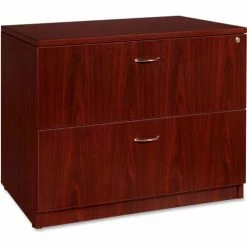 Lorell® 2-Drawer Lateral File - 35"W x 22"D x 29-1/2"H - Mahogany - Essentials Series