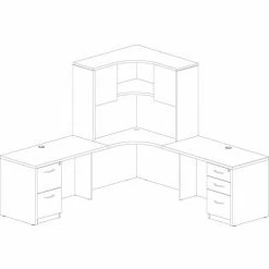 Lorell® Corner Desk - 35.38"W x 35.38"D - Mahogany - Essentials Series -Outlet Desks & Workstations Store LLR69872