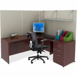 Lorell® Rectangular Desk Shell - 48"W x 30"D x 29-1/2" - Mahogany - Essentials Series 16 Lorell® Rectangular Desk Shell - 48"W x 30"D x 29-1/2" - Mahogany - Essentials Series -Outlet Desks & Workstations Store LLR69902