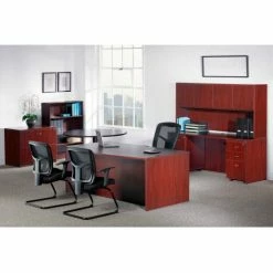 Lorell® Rectangular Desk Shell - 48"W x 30"D x 29-1/2" - Mahogany - Essentials Series 21 Lorell® Rectangular Desk Shell - 48"W x 30"D x 29-1/2" - Mahogany - Essentials Series -Outlet Desks & Workstations Store LLR69902 6