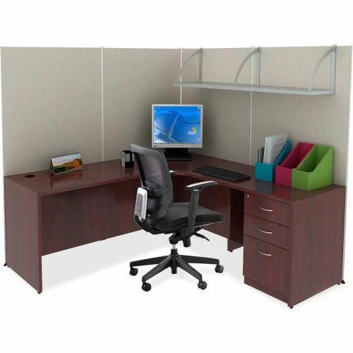 Lorell® Rectangular Desk Shell - 48"W x 30"D x 29-1/2" - Mahogany - Essentials Series 4 Lorell® Rectangular Desk Shell - 48"W x 30"D x 29-1/2" - Mahogany - Essentials Series - Image 4