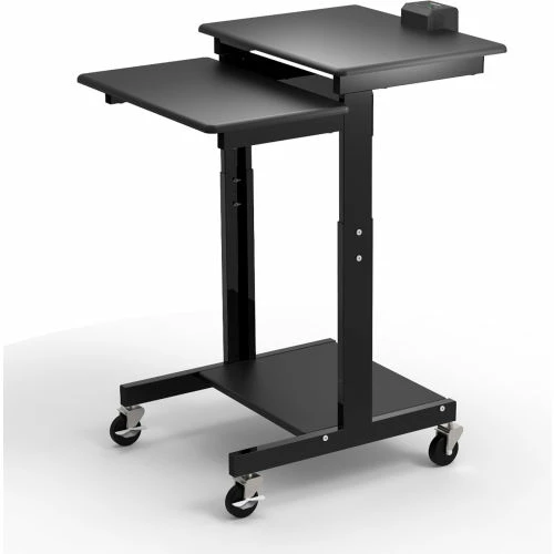 Luxor Mobile Computer Cart w/ Battery-Powered Device Charger, 31"L x 24"W x 45"H, Black 1 Luxor Mobile Computer Cart w/ Battery-Powered Device Charger, 31"L x 24"W x 45"H, Black