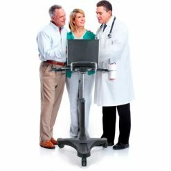 Aidata LPD008P Sit/Stand Mobile Laptop Cart, Black -Outlet Desks & Workstations Store LPD008P Med 1