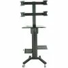 TygerClaw LVW8607 Mobile PC Cart with Quad Monitor Mounts, Black