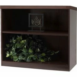 Safco® Aberdeen Series 36"W 2 Shelf Quarter Round with 1 Fixed Shelf Mocha