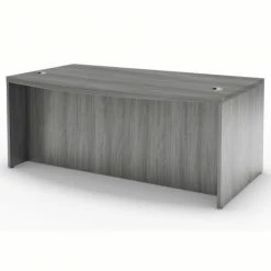 Safco® Aberdeen 72"W Bow Front Desk 72"W x 42"D x 29-1/2"H Gray Steel