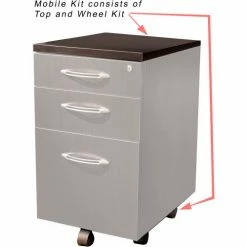 Safco® Aberdeen Series Pedestal Mobile Kit for APBF20 Suspended Credenzas Mocha